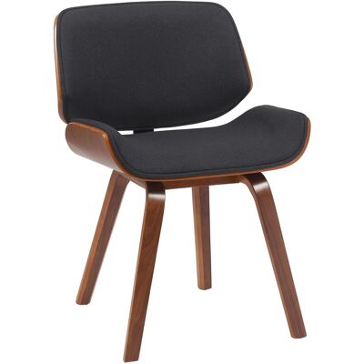 DÉCOSHOP26 Illa De Comedor De Diseño Retro En Tela Negra Con Estructura De Madera Curvada Aspecto Nogal 10000747 DÉCOSHOP26 Illa De Comedor De Diseño Retro En Tela Negra Con Estructura De Madera Curvada Aspecto Nogal 10000747