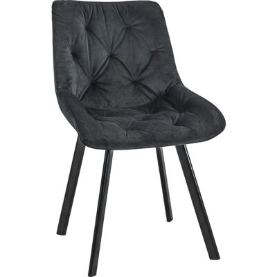 AKORD Silla Tapizada De Terciopelo Sj33 Negro AKORD Silla Tapizada De Terciopelo Sj33 Negro