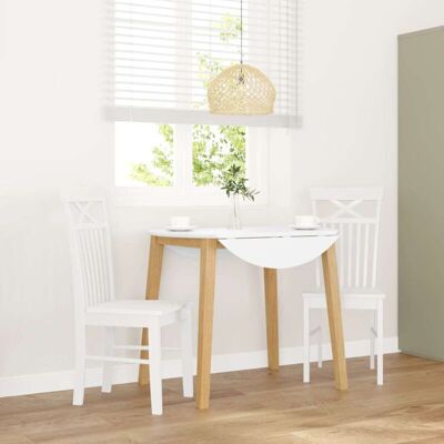 vidaXL Sillas de comedor de madera de caucho blanco - Sillas de comedor vidaXL Sillas de comedor de madera de caucho blanco - Sillas de comedor