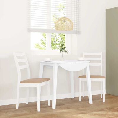 Sillas de comedor con cojines 2uds madera maciza blanco caucho Sillas de comedor con cojines 2uds madera maciza blanco caucho