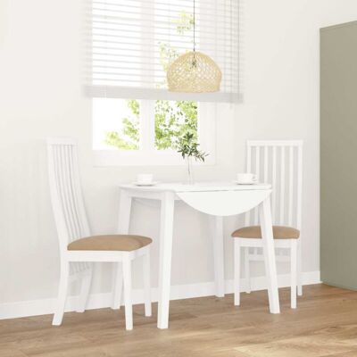 vidaXL Sillas de comedor de caucho blanco 2uds - Sillas de comedor vidaXL Sillas de comedor de caucho blanco 2uds - Sillas de comedor