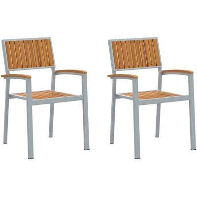Sillas apilables de exterior beige VidaXL - Muebles Sillas apilables de exterior beige VidaXL - Muebles