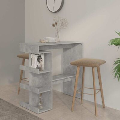 Mesa Bar Almacenaje Contrachapada Gris Hormigón 100x50x101,5 Cm Vidaxl Mesa Bar Almacenaje Contrachapada Gris Hormigón 100x50x101,5 Cm Vidaxl