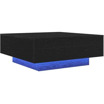 Mesa de Café de Madera Negra con Luces LED - Vidaxl Mesa de Café de Madera Negra con Luces LED - Vidaxl