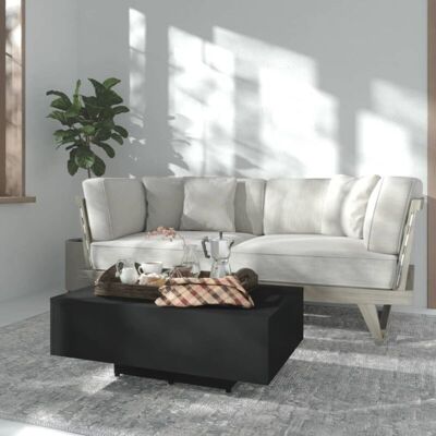 vidaXL Mesa de Café Negra en Madera Reconstituida - Mesa de Café vidaXL Mesa de Café Negra en Madera Reconstituida - Mesa de Café