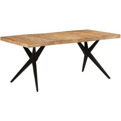 Mesa de comedor negra de acacia maciza vidaXL - 180x90x77 cm Mesa de comedor negra de acacia maciza vidaXL - 180x90x77 cm