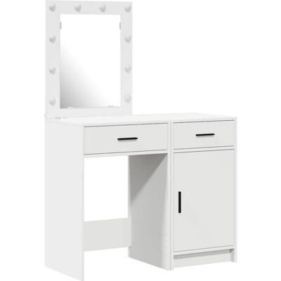 vidaXL Conjunto de Mesas de Maquillaje MDF Blanco - Muebles Modernos Rectangulares vidaXL Conjunto de Mesas de Maquillaje MDF Blanco - Muebles Modernos Rectangulares