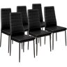 TECTAKE Conjunto de 6 sillas de comedor de polipiel - sillas para salón de diseño, sillas de comedor modernas de acero lacado, asientos de comedor para casa