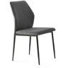 Home Heavenly - Pack 4 sillas comedor tapizadas patrice, respaldo ergonómico detalle rombos y patas metal negro. 86,5x45x56 cm. Color: Gris - Neder