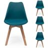 NINGUNA Juego de 4 sillas de comedor day asiento polipropileno y patas de madera de haya turquesa 90094 - turquesa 90094