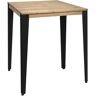 Mesa Lunds Alta 59x59x110cm Negra en madera maciza de pino acabado vintage estilo Industrial Box Furniture