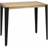 Mesa Lunds Alta 60x120x110cm Negra en madera maciza de pino acabado vintage estilo Industrial Box Furniture