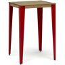 Mesa Lunds Alta 70x70x110cm Roja en madera maciVermelhono acabado vintage estilo Industrial Box Furniture