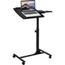 Mesa para Ordenador Portátil con Ruedas Altura Ajustable Escritorio Laptop con Soporte para Ratón (Negro) - Costway