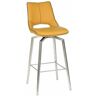 Netfurniture - Silla de barra de cuero de caballa de caballa amarilla - Amarillo