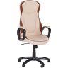 BELIANI Silla de oficina de piel sintética polipiel beige giratorio con ruedas altura regulable ejecutivo moderno Felicity - Negro