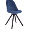 CLP Silla Troyes Rund En Terciopelo Nogal Azul