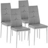 Tectake - Sillas de comedor Julien 4 unidades - sillas para salón de diseño, sillas de comedor elegantes con respaldo acolchado, asientos de comedor