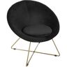 Sillón 'Evan' negro de terciopelo Atmosphera créateur d'intérieur - Negro