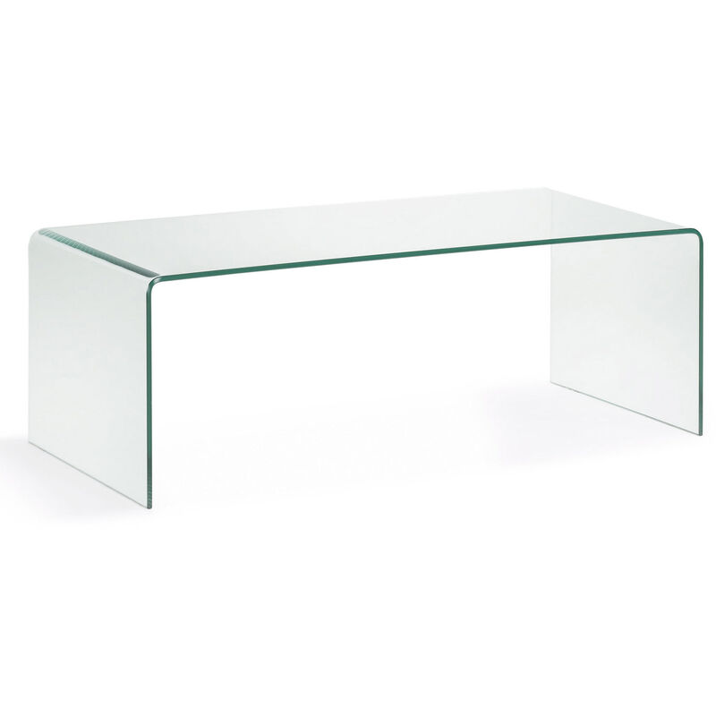 KAVE HOME Mesa de centro Burano transparente rectangular 110 x 50 cm de cristal templado - Transparente - Kave Home