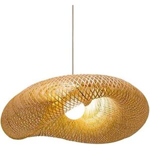 SHMSHNG Lámpara Colgante Artística De Bambú Con Forma De Donut, 1 Bombilla, Estilo Asiático, Para Salón De Té, Restaurante, Hotel, 40 Cm, 110 V-120 V SHMSHNG Lámpara Colgante Artística De Bambú Con Forma De Donut, 1 Bombilla, Estilo Asiático, Para Salón De Té, Restaurante, Hotel, 40 Cm, 110 V-120 V