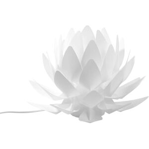 Lámpara de mesa Beliani Blanca - Forma de flor Minimalista 30H cm Lámpara de mesa Beliani Blanca - Forma de flor Minimalista 30H cm