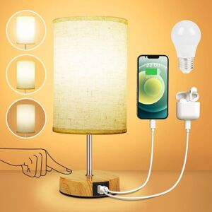 OEM Lámpara De Noche Regulable Táctil Con Puertos De Carga Usb A+c, Pantalla De Tela De Lino, Base De Madera, Pequeña Lámpara De Mesa Para Dormitorio, Salón (bombilla Led Incluida) OEM Lámpara De Noche Regulable Táctil Con Puertos De Carga Usb A+c, Pantalla De Tela De Lino, Base De Madera, Pequeña Lámpara De Mesa Para Dormitorio, Salón (bombilla Led Incluida)