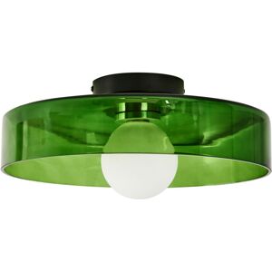 BELIANI Lámpara De Techo De Vidrio Con Montaje Empotrado Y Pantalla Redonda Verde Luguse BELIANI Lámpara De Techo De Vidrio Con Montaje Empotrado Y Pantalla Redonda Verde Luguse