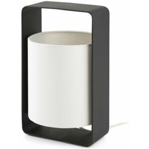 FARO BARCELONA Faro Lula - Lámpara De Mesa Pequeña 1 Luz Blanca, Negra Con Pantalla Blanca, E27 FARO BARCELONA Faro Lula - Lámpara De Mesa Pequeña 1 Luz Blanca, Negra Con Pantalla Blanca, E27