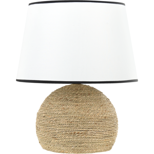 Lámpara de mesa Beliani Base de cuerda de paja natural Pantalla de tela blanca - Lámpara de mesa Lámpara de mesa Beliani Base de cuerda de paja natural Pantalla de tela blanca - Lámpara de mesa