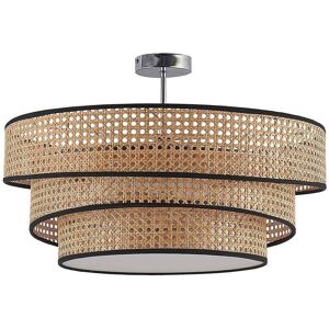 Lámpara de techo Elowen de Lucande - Madera y cromo - 3 luces Lámpara de techo Elowen de Lucande - Madera y cromo - 3 luces