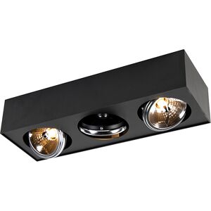 Moderno Foco De Diseño Negro Cuadrado 3 Luces - Kaya Aluminio Alargada Adecuado Para Led Max. 3 X 3 Watt - Qazqa Moderno Foco De Diseño Negro Cuadrado 3 Luces - Kaya Aluminio Alargada Adecuado Para Led Max. 3 X 3 Watt - Qazqa
