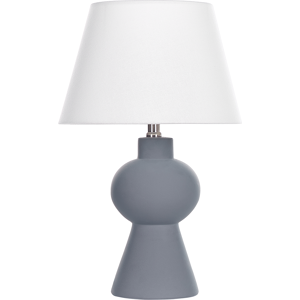 Beliani Lámpara de Mesa de Cerámica Gris - Diseño Minimalista Beliani Lámpara de Mesa de Cerámica Gris - Diseño Minimalista