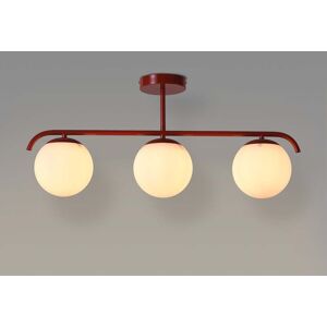 BARCELONA LED Lámpara De Techo Triple Bolas Cristal 'talí' - 3xe27 - Rojo BARCELONA LED Lámpara De Techo Triple Bolas Cristal 'talí' - 3xe27 - Rojo