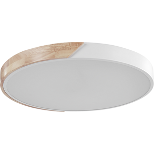 Beliani Lámpara de Techo Blanca Madera Ligero Acero Acrílico LED Moderna Beliani Lámpara de Techo Blanca Madera Ligero Acero Acrílico LED Moderna