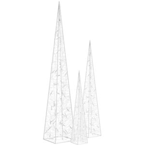vidaXL Juego de conos de luz LED decorativos de acrílico - Decoración navideña vidaXL Juego de conos de luz LED decorativos de acrílico - Decoración navideña