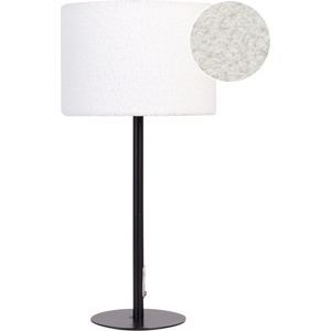 Lámpara de Mesita Blanca Beliani Bouclé - Lámpara de Mesa Lámpara de Mesita Blanca Beliani Bouclé - Lámpara de Mesa