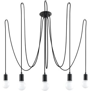 Sollux - Edison - Lámpara Colgante De 5 Luces En Racimo Negro, E27 Sollux - Edison - Lámpara Colgante De 5 Luces En Racimo Negro, E27