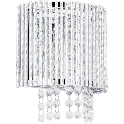 Anabella - Lámpara De Pared Moderna Plateada 1 Luz Con Pantalla Transparente, G9 - Italux Anabella - Lámpara De Pared Moderna Plateada 1 Luz Con Pantalla Transparente, G9 - Italux