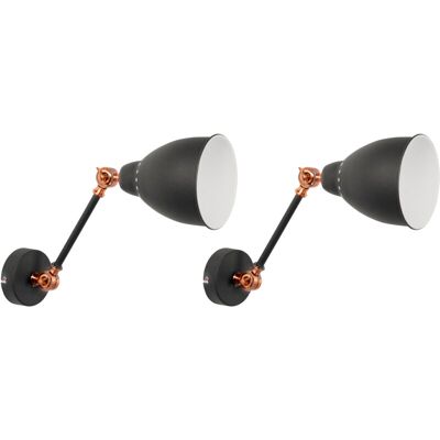 Conjunto de 2 Lámparas de Pared Ajustables Diseño Moderno Conjunto de 2 Lámparas de Pared Ajustables Diseño Moderno