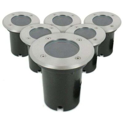 ARUM LIGHTING Conjunto de 6 focos de suelo en acero inoxidable - IP67 ARUM LIGHTING Conjunto de 6 focos de suelo en acero inoxidable - IP67