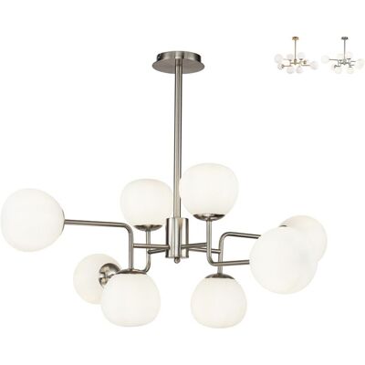MAYTONI Erich Globe Lámpara Colgante De Techo Níquel, 8 Luces, E14 MAYTONI Erich Globe Lámpara Colgante De Techo Níquel, 8 Luces, E14