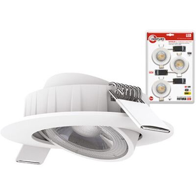 Century - Kit 3 Focos Redondos Empotrados Leds 6w 450lm Luz Caliente 3000k Ip20 Kitft-066830 Century - Kit 3 Focos Redondos Empotrados Leds 6w 450lm Luz Caliente 3000k Ip20 Kitft-066830