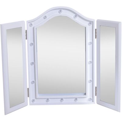 HOMCOM Espejo De Maquillaje Con Luz Led Plegable Espejo Triple De Mesa 73x53.5x4.5cm HOMCOM Espejo De Maquillaje Con Luz Led Plegable Espejo Triple De Mesa 73x53.5x4.5cm