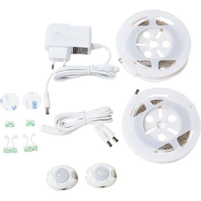 Beliani - Tira Led Luz Blanca 2 X 120 Cm Sensor De Movimiento Fuente De Alimentación Atrato Beliani - Tira Led Luz Blanca 2 X 120 Cm Sensor De Movimiento Fuente De Alimentación Atrato