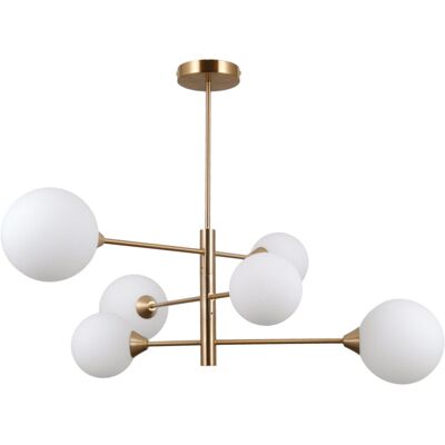 Italux - Evora Moderna Lámpara De Techo Semiempotrada De 6 Luces Y Brazos Múltiples, G9 Italux - Evora Moderna Lámpara De Techo Semiempotrada De 6 Luces Y Brazos Múltiples, G9