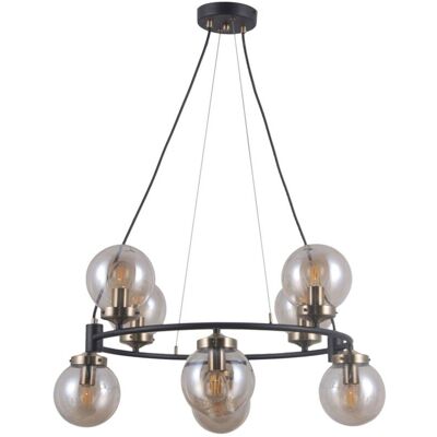 Galvez Lámpara De Techo Colgante Globo Industrial Retro De 8 Luces, E14 - Italux Galvez Lámpara De Techo Colgante Globo Industrial Retro De 8 Luces, E14 - Italux