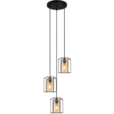 Kalula Lámpara De Techo Colgante De 3 Luces Industrial, Estilo Retro, E27 - Italux Kalula Lámpara De Techo Colgante De 3 Luces Industrial, Estilo Retro, E27 - Italux