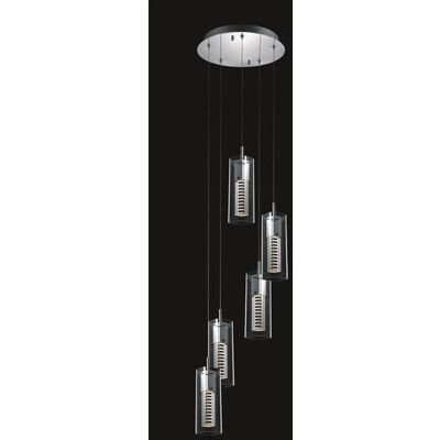 Verizon Moderna Lámpara De Techo Colgante Con Racimo De 5 Luces, Mr11 - Italux Verizon Moderna Lámpara De Techo Colgante Con Racimo De 5 Luces, Mr11 - Italux