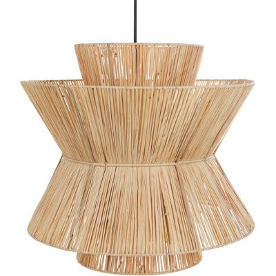 BELIANI Lámpara Colgante Con Base De Hierro Fabricada De Paja Natural Estilo Boho Telamba BELIANI Lámpara Colgante Con Base De Hierro Fabricada De Paja Natural Estilo Boho Telamba